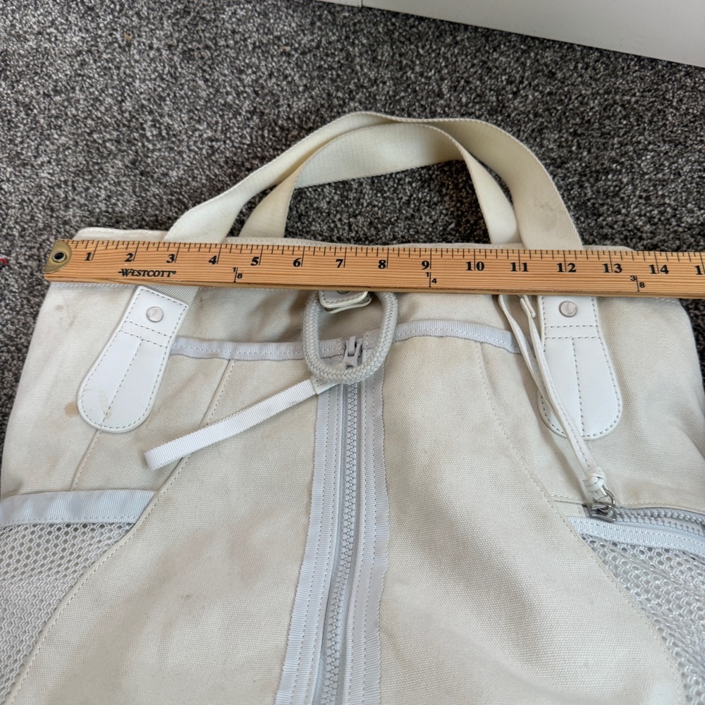 Lululemon Rally Backpack White Neon Green Drawstring Bucket Bag Athletic Gym - Picture 15 of 16